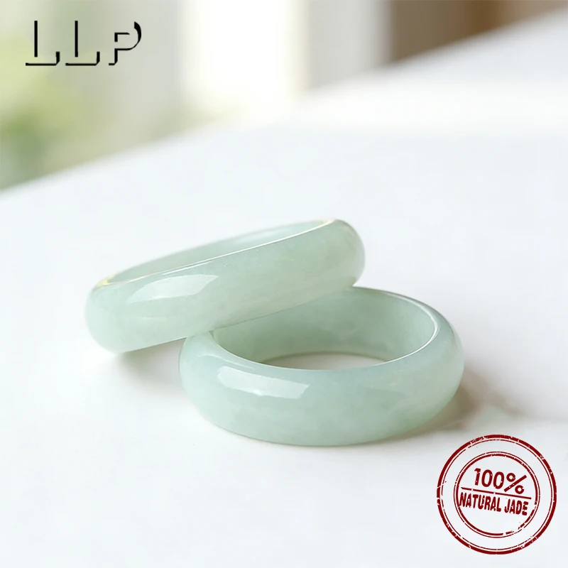 Natürlicher Jade-Ring der Güteklasse A, handgeschnitztes Glücks-Jade-Band für Männer und Frauen, minimalistisches Schmuckgeschenk – Detail 8