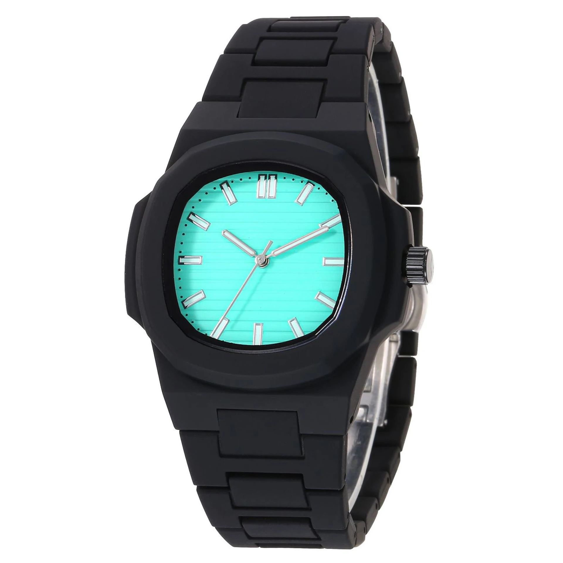 Men Women Watch Classic Orologio Simple Couple Black White Silicone Blue Dial Reloj Quartz Wristwatch Male Man New Ladies Clock