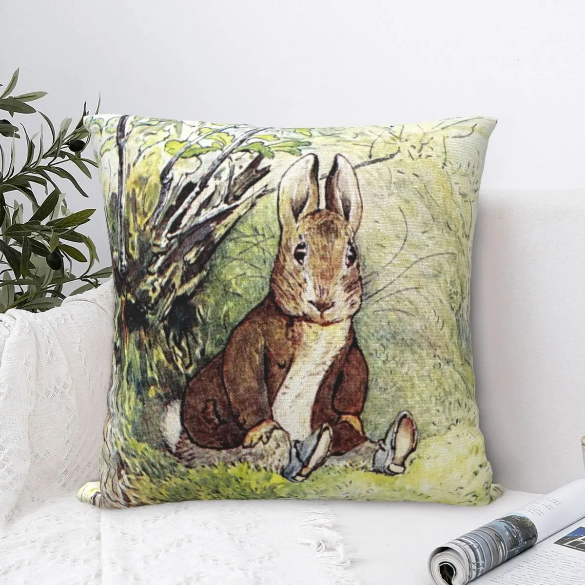 Bunny Rabbit Children Fairy Pillow Covers Bed Car Cushion Cover Cute Decorative Throw Pillow Case 40*40