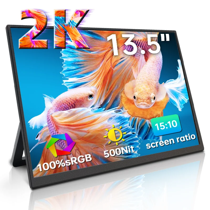 13.5inch 2K Portable Monitor 2256*1504 500d/m2 100%SRGB For Laptop Second Screen HDMI-Compatible Games Expand Display For Switch