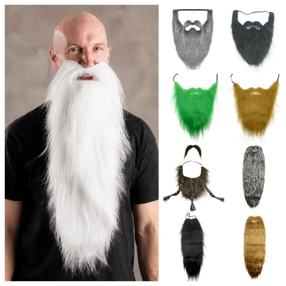Natural Realistic Fake Beard Novelty Fun Pirate Beard Mask Skin-Friendly Soft False Moustache Masquerade