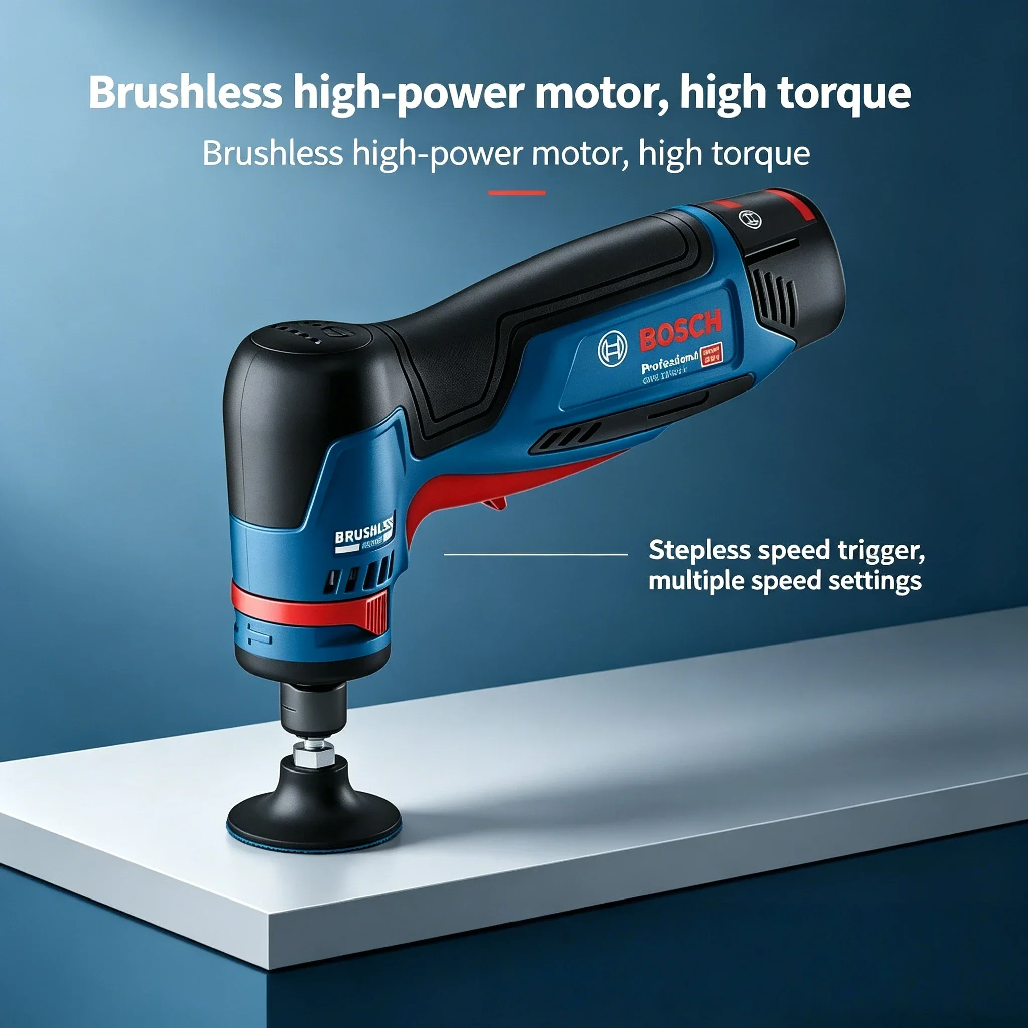 Portable BOSCH GWG 12V-50 S Wireless Rotary Grinder Low Vibration Ergonomic Grip Jewelry Model Sanding Machine