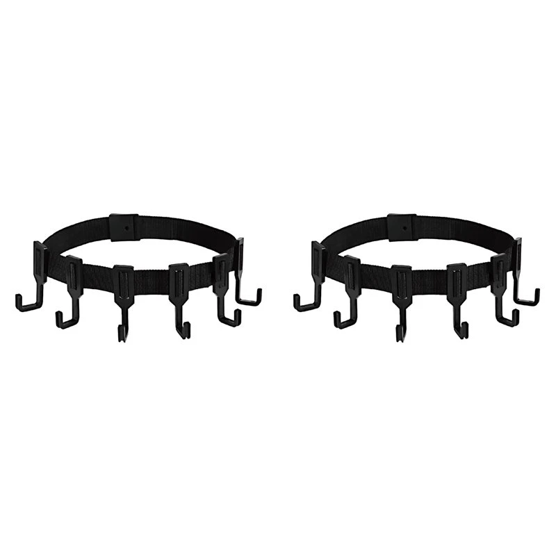 [NEW!ABKG】 2X Gear Hanger Thick Strap Bow Hanger Multi-Hook Accessory Holder Portable Thick Strap Bow Hanger Outdoor Gear Holder