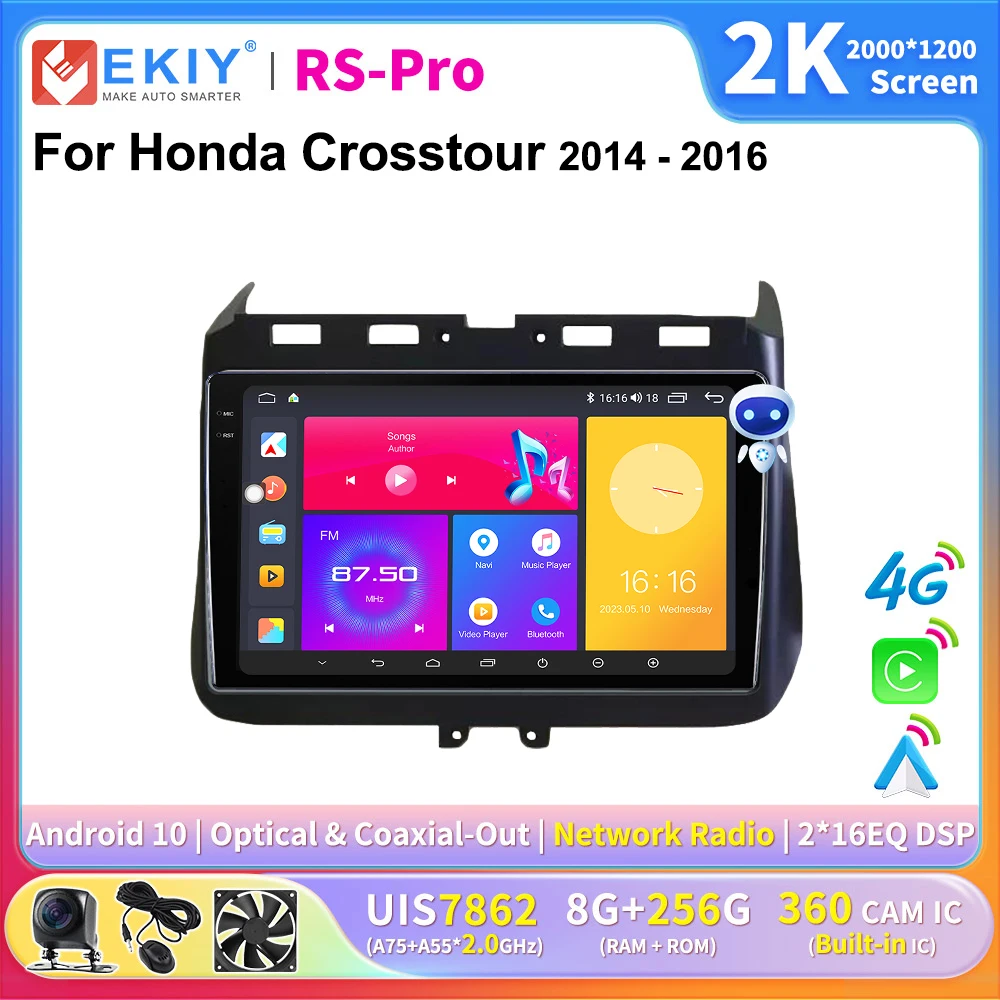 

EKIY CarPlay Android Auto Radio For Honda Crosstour 2014-2017 Multimedia Video Player 2K Screen 2din Stereo GPS Navigation DSP