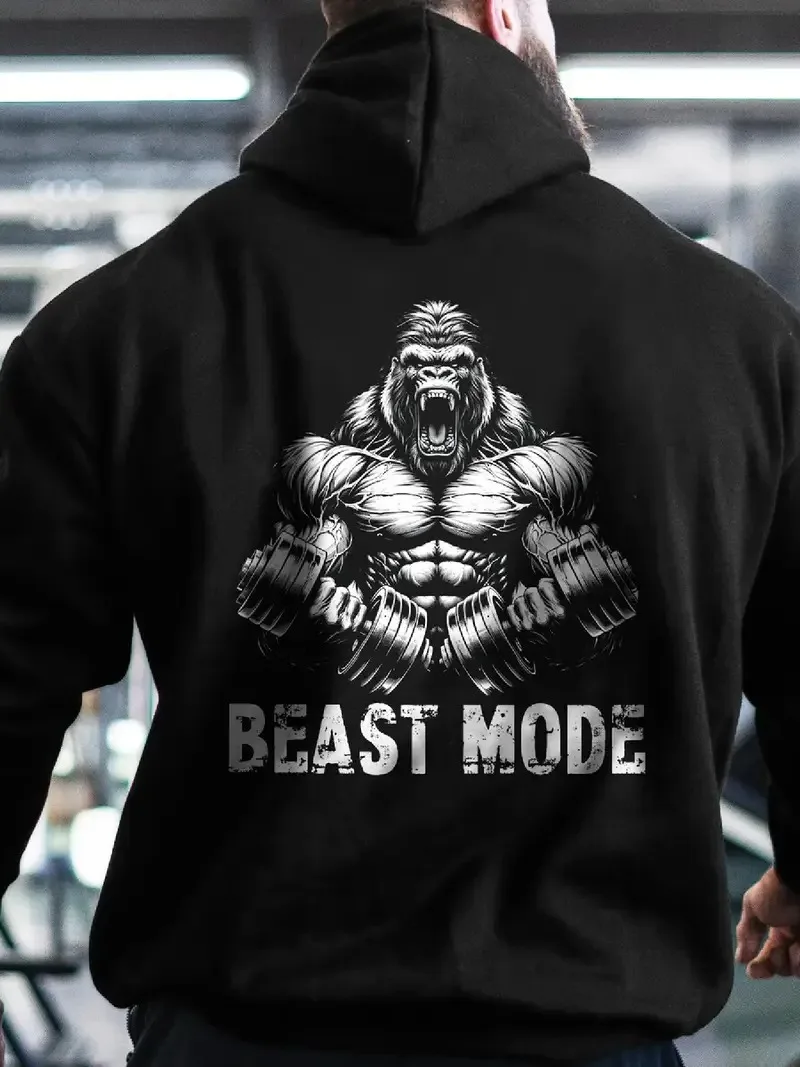 

2023 Осенне-зимняя мужская толстовка с рисунком Gorilla Mode, черная повседневная высококачественная роскошь для мужчин и женщин, топ Y2k
