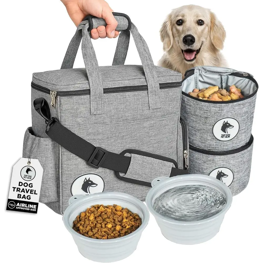

Airline-Approved Pet Travel Backpack with Collapsible Bowls and Food Containers