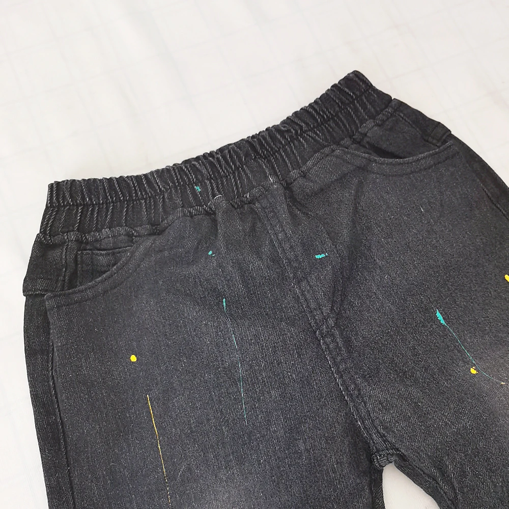 DIIMUU Kids Boys Jeans Spring Baby Boys Denim Long Pants Children Boy Casual Bowboy Trousers 5-11 Years