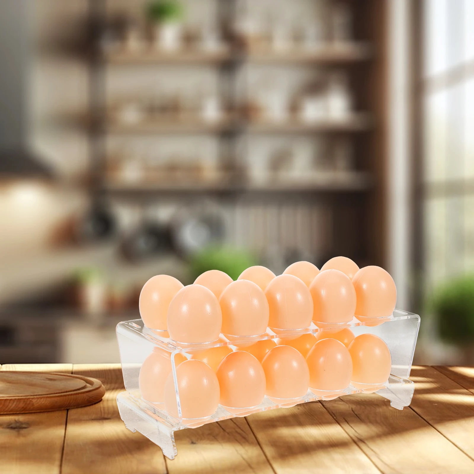 

20 Eggs Clear Acrylic Egg Storage Box Double Layer Space-Saving Holder Refrigerator Kitchen Egg Container Organizer