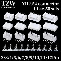 JST XH2.54 2/3/4/5 Pin Terminals Plastic Shell Male Plug + Female Socket Wire Connector XH 2.54 2P 3P 4P 5P 6P 7P 8P 9P 10P 12P