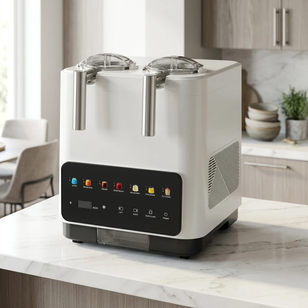 Electric Fruit Ice Cream Maker with Automatic Function 2.6L Capacity for Kitchen RV Hotel & Outdoor Use