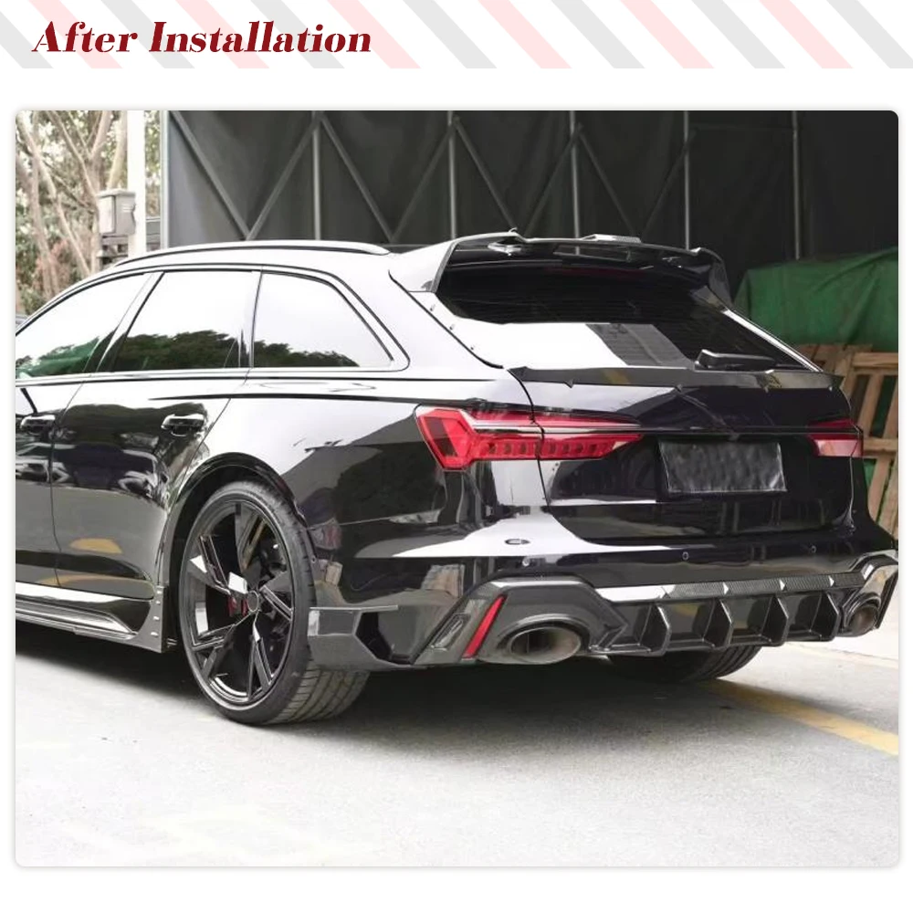 Dry Carbon Car Rear Bumper Diffuser Lip Spoiler For Audi RS6 RS7 C8 Avant 2019-2021 Rear Diffuser Spoiler Splitters Protector