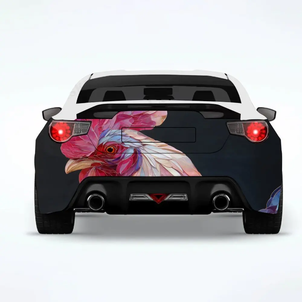 

Петух - виниловая наклейка на заднюю часть автомобиля, водонепроницаемые самоклеящиеся виниловые наклейки для хвоста и бампера автомобиля, защита украшений Au