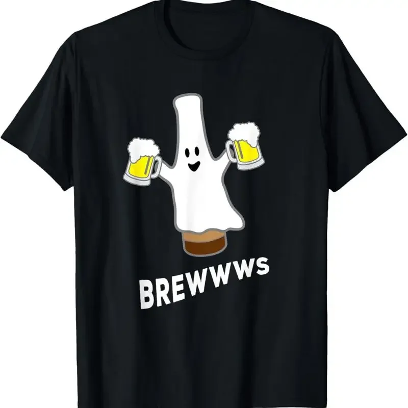 Funny Halloween Beer Bottle Mug Pub Crawl Ghost T Shirt