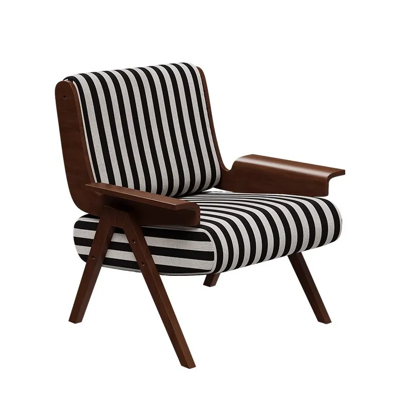

Medieval retro single sofa chair living room solid wood sofa chair