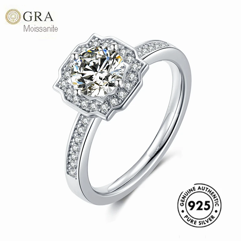 

Retail Silver Ring 925 High Quality Wedding Jewellery Bulk With 1ct Custom Moissanite Ready For Ship