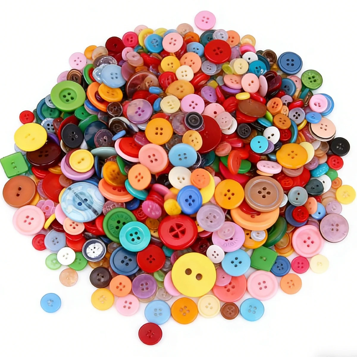 183Pcs 0.7-2.5cm Multicolor Round Plastic Buttons Assorted Sizes, Bulk Value Craft Accessories for Clothing  ZSY