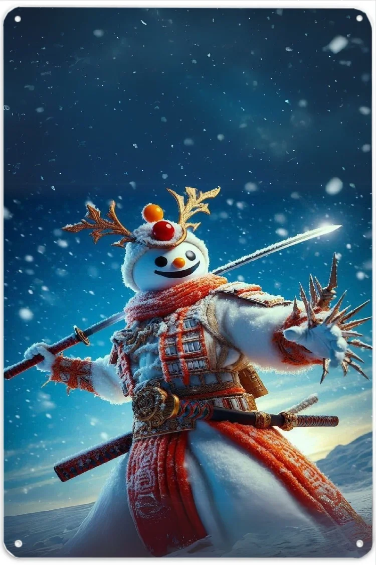 3D flat, Christmas and Christmas Eve metal wall decoration - simple Santa Claus latte art is suitable for home decoration 13