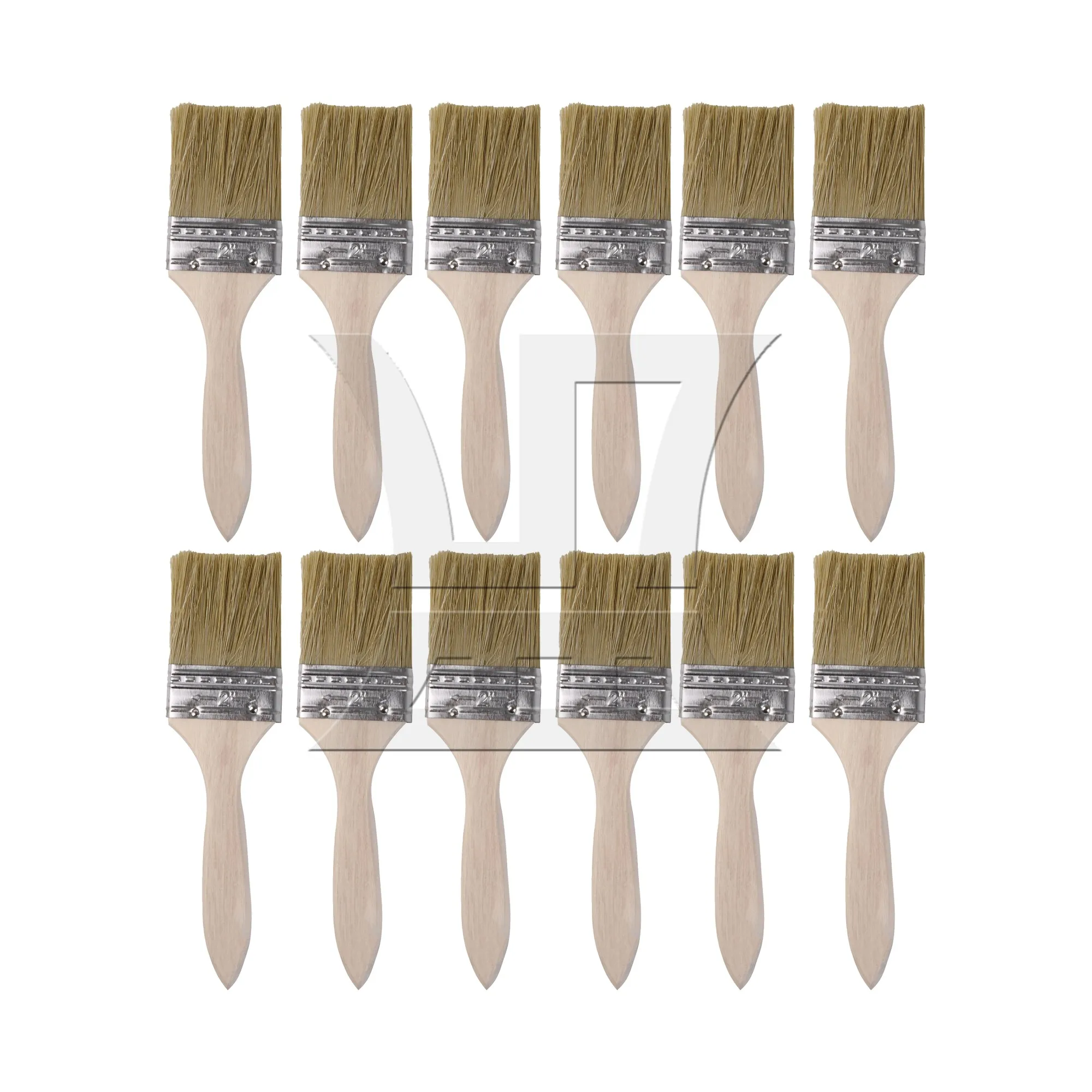 12PCS Wooden Handle Chip Paint Brushes for House Painting Tools 2"