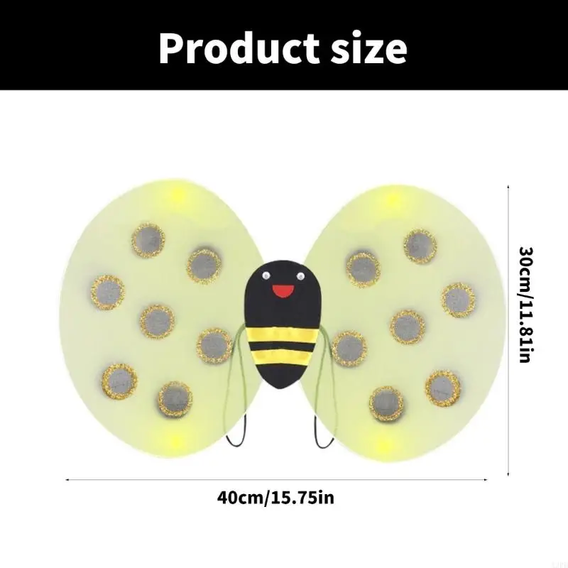 A3PB 3 PCS Halloween Wing Bees Costume Set Aile des abeilles avec couvre-chefs jeu baguettes