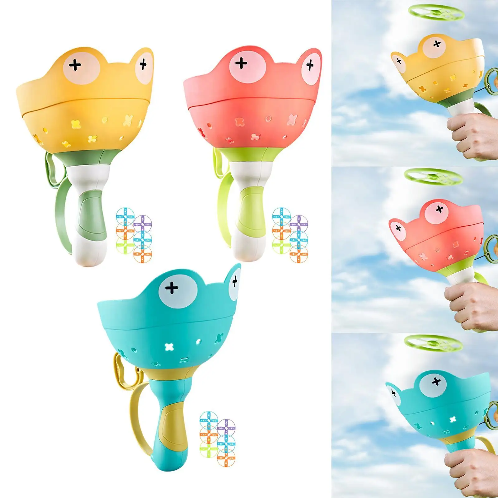 Flying Launcher Toy for Kids Outdoor Interaction Toy Children Outdoor Activity Game up Flying Saucer Machine Kids Ages 3 4 5 8