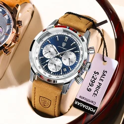 POEDAGAR 2024 New Luxury Watch For Man Waterproof Luminous Date Leather Men Watch Casual Quartz Men's Watches Male Clock+box