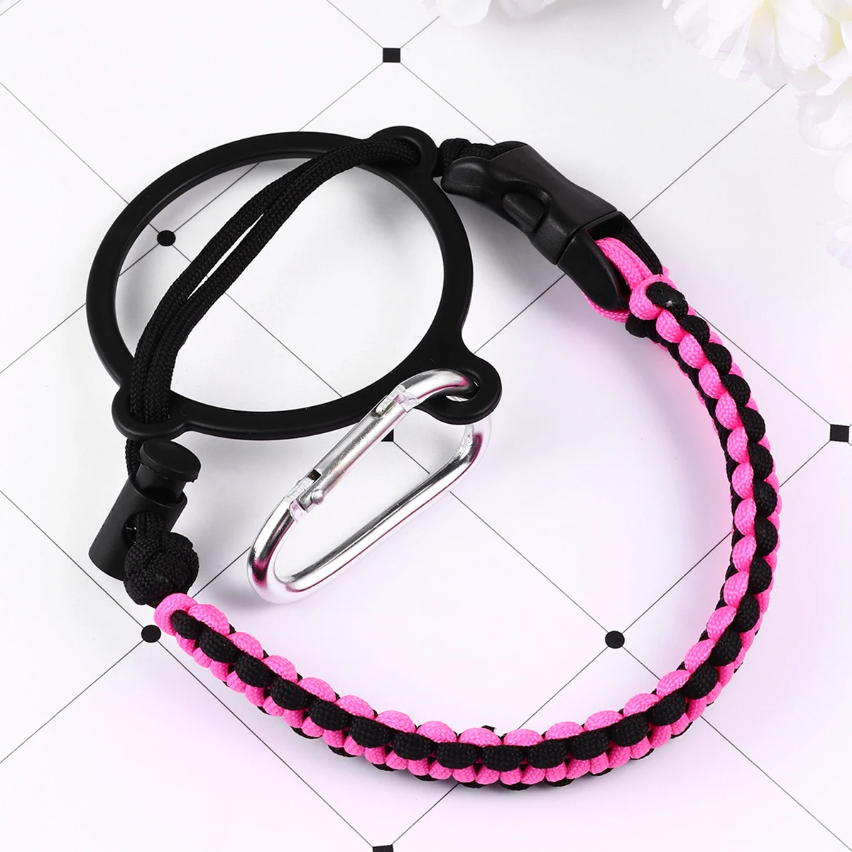 

2Pcs Outdoor Safety Strap Umbrella Rope Water Bottle Handle Carabiner Emergency Survival Gear Backpacking Hiking Camping