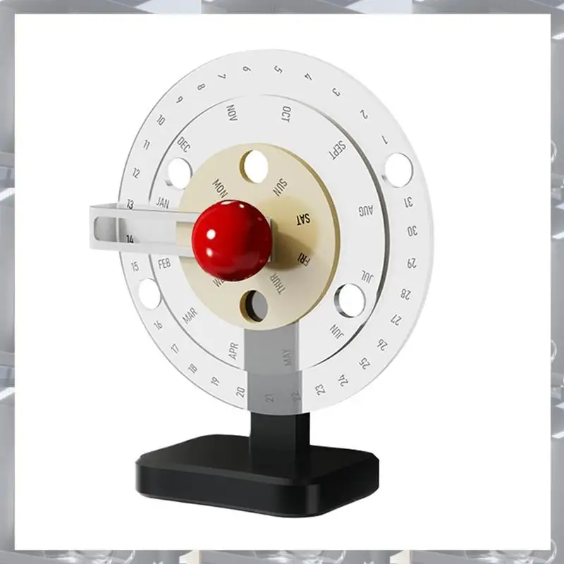 

Hot Selling-Calendar Acrylic Disc Decor Tabletop Calendar Novelty Simple Manual Rotating Calendar Desktop Decorative,Calendar Ac