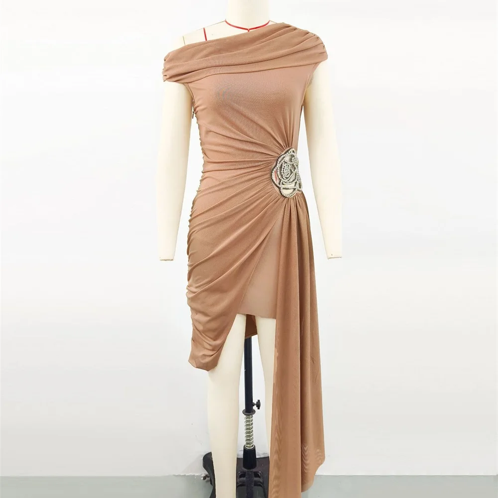 Robe moulante pour femmes, vêtements d'été, bijoux en diamant, Corset ajouré, jupe plissée de fête, nouvelle collection Y2K, 2026