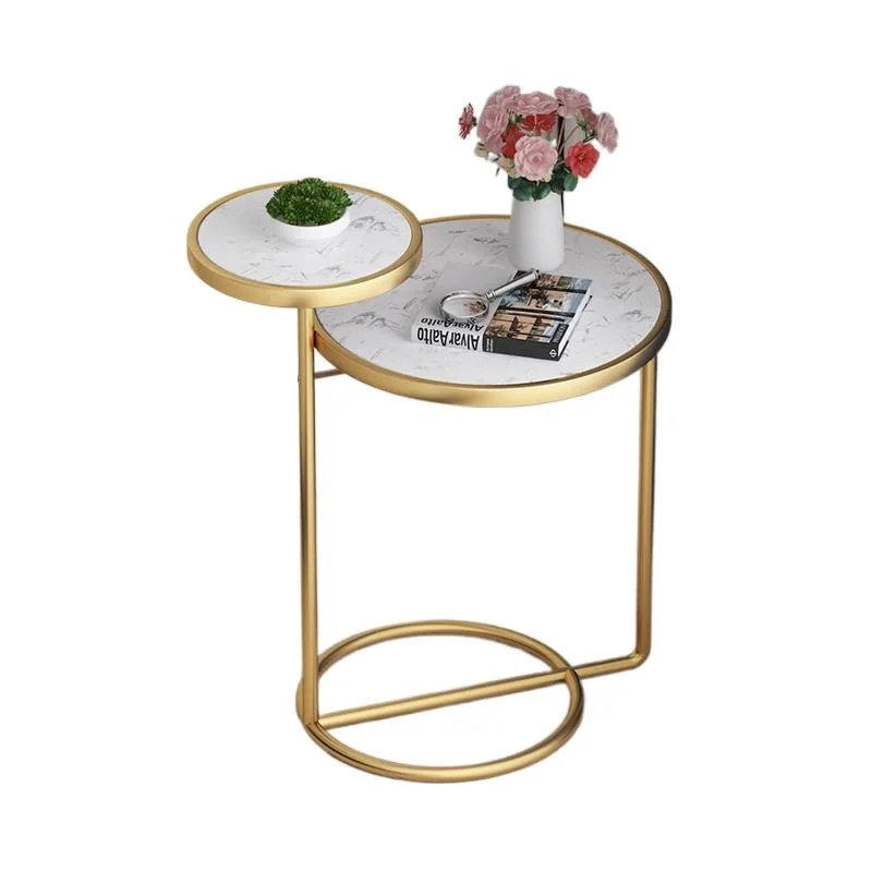 ArtisticLife Light Luxury Living Room Side Table Modern Minimalist Marble Double-layer Creative Small Coffee Table Free Shipping