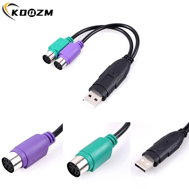 1PC DIY Accessories USB Male To PS/2 PS2 Female Converter Cable Cord Converter Adapter Keyboard USB Receiver