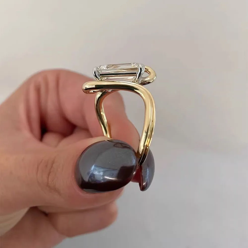 1-5 Carat 10K Fashion Ring Emerald cut IGI Lab Grown Diamond Rings Gems 18K gold Ring for Women Fine Jewelry ﻿