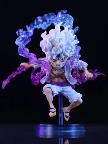 Bandai 10cm Mini One Piece Luffy Gear 5 Action Figure Sun God Nika Statue Anime Figurine Pvc Model Doll Collection Toy Gift Kids
