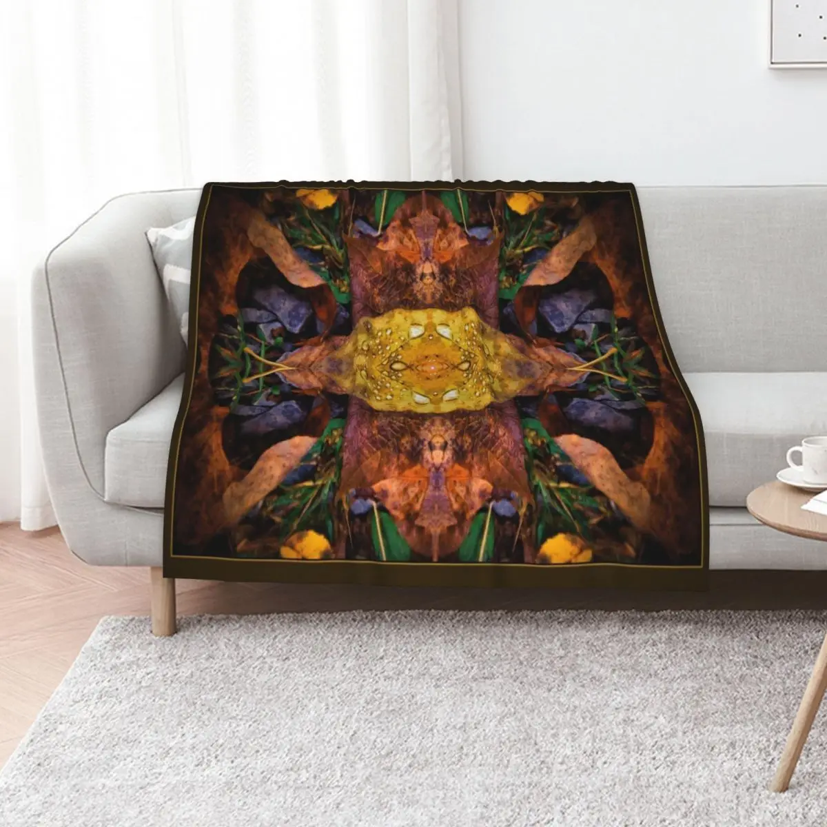 Native Leaf Rain Collage, Nature Abstract Throw Blanket Summer Blankets For Sofas Comforter anime Bed covers Blankets