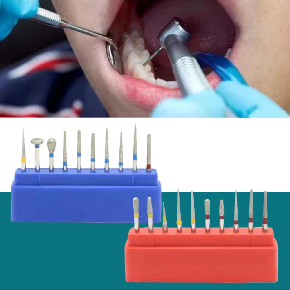 

Dental Diamond Burs for High Speed Handpiece Drill Polish and Crown Preparation Orthodontic Shaping Dentist Tool Set 10Pcs