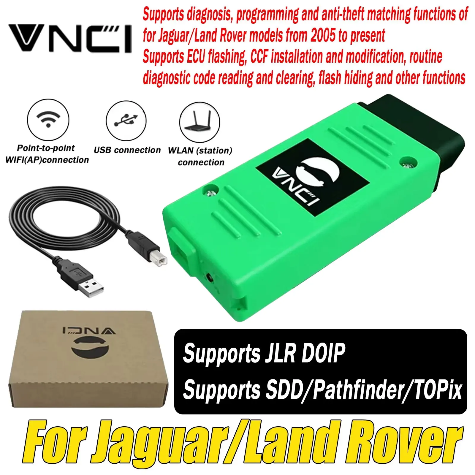 

Диагностический сканер VNCI для JLR DOIP для программного обеспечения SDD/Pathfinder/TOPix, кодирование автомобиля, диагностический сканер OBD2 для Jaguar Land Rover