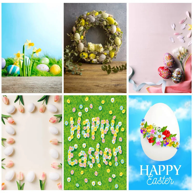 

Easter Eggs Photography Backdrops Photo Studio Props Spring Flowers Child Baby Portrait Photo Backdrops 2218 KL-12