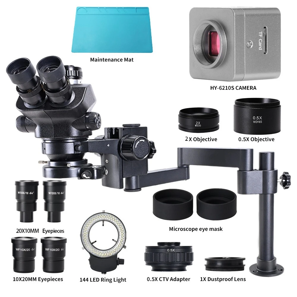 4K Trinocular Stereo Microscope Magnifier For Cell Phone Repair Jewelry Inlay Engraving Precision Inspection Tool