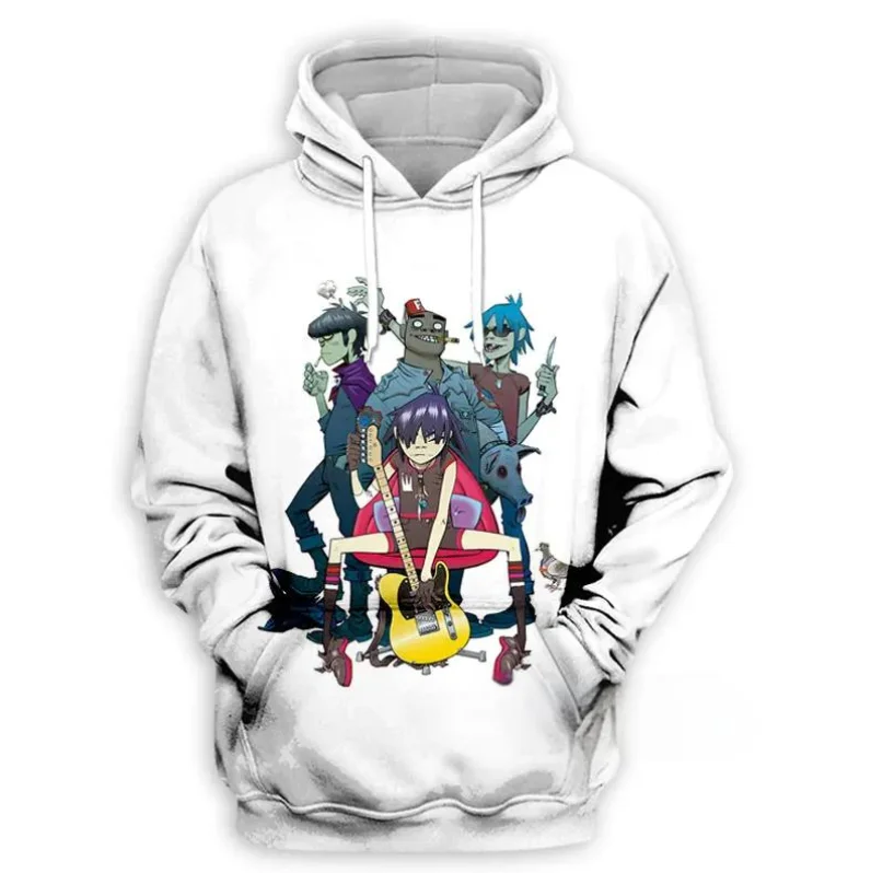 Gorillaz Band Hoodies 3D Print Men Women Streetwear Casual Oversized Y2k Harajuku Hooded Sweatshirts Tops Kids Hoodie