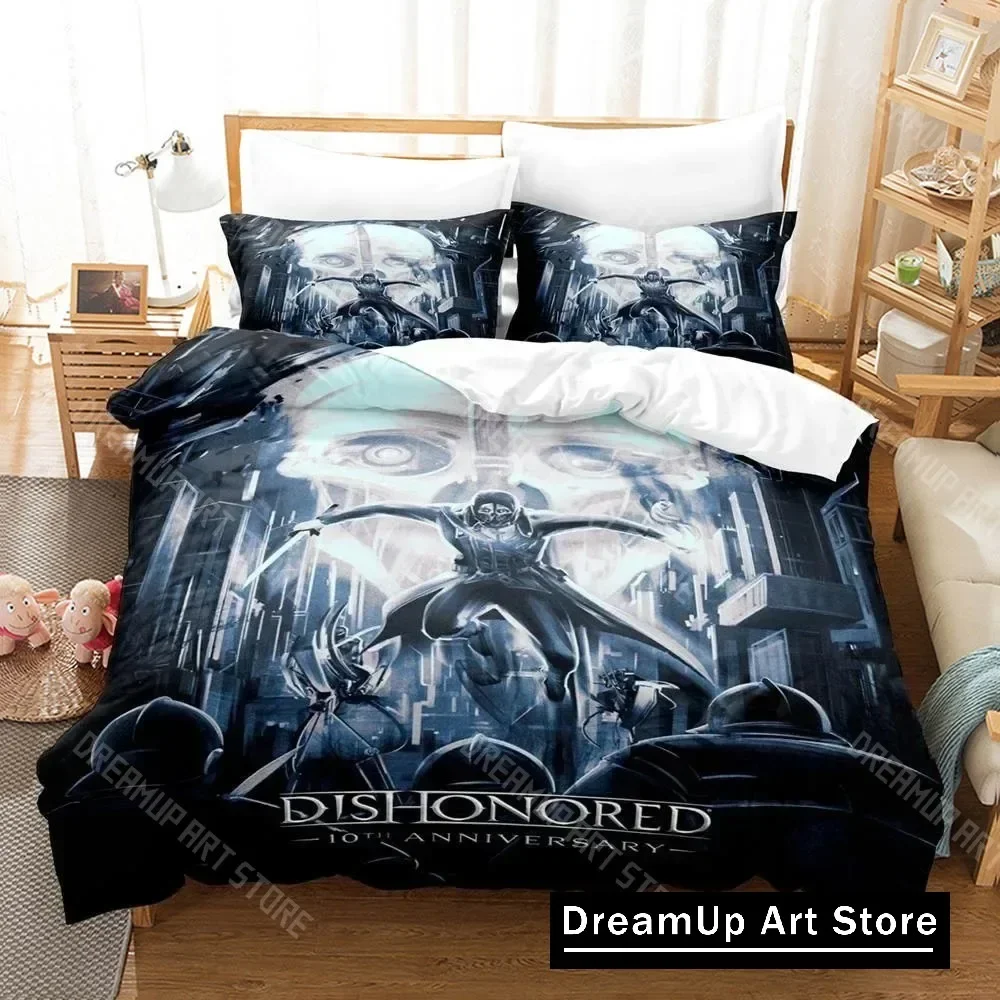 

3D Printed Game Bed Sheet Sets Dishonored Bedding Set Single Twin Full Queen King Size Bed Set Adult Kid Bedroom Duvetcover Sets