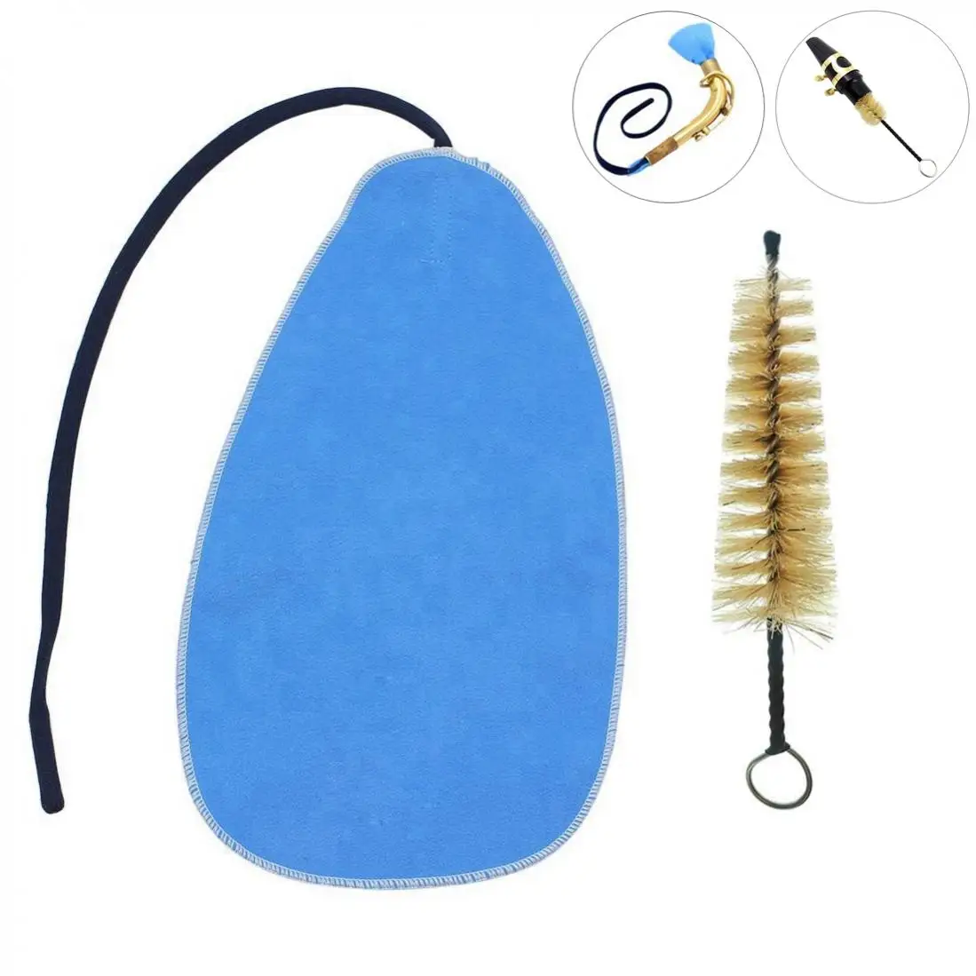 Artificial Faux Suede Saxophone Inner Chamber Cleaning Cloth Mouthpiece Brush  Maintenances Care Cleaning Tools