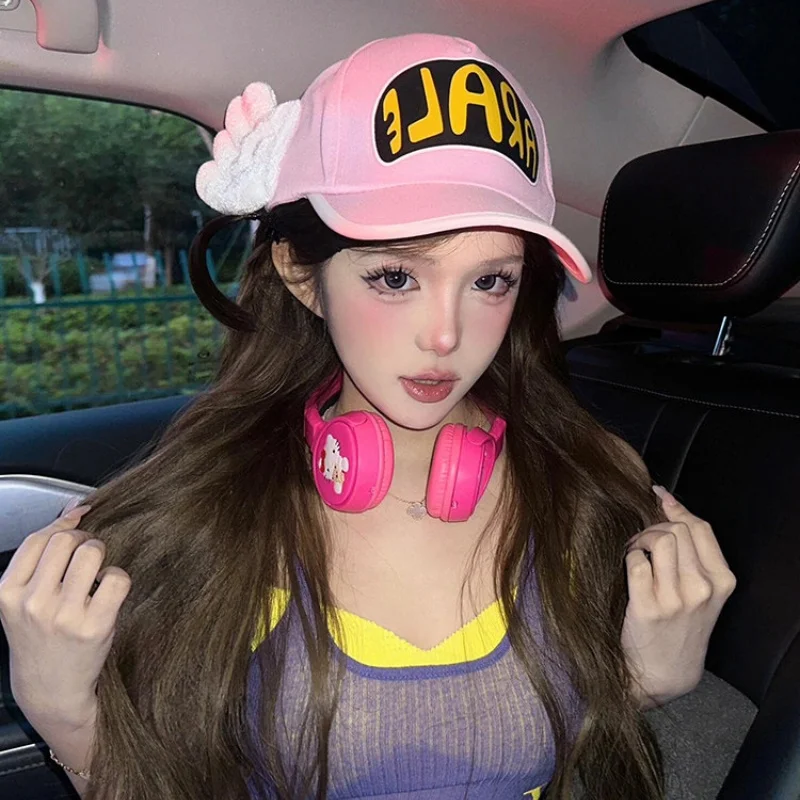 Alarei Hat Women's New Angel Wings Adult Baseball Hat Outdoor Sunshade Cute Fresh Duck Tongue Hat