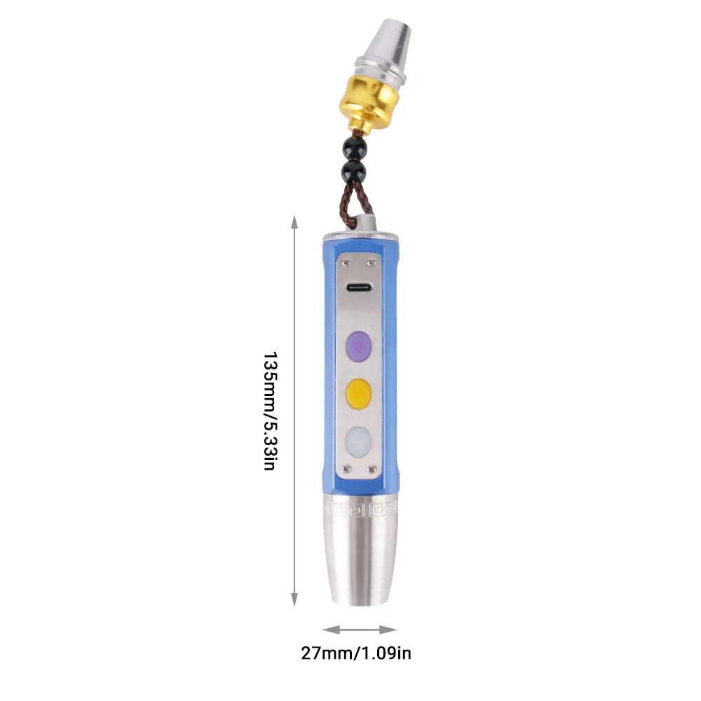 BORUiT UV LED Flashlight 365nm Jade Jewelry Gemstone Identification Torch Ultraviolet/Yellow/White Type-c Rechargeable Lantern