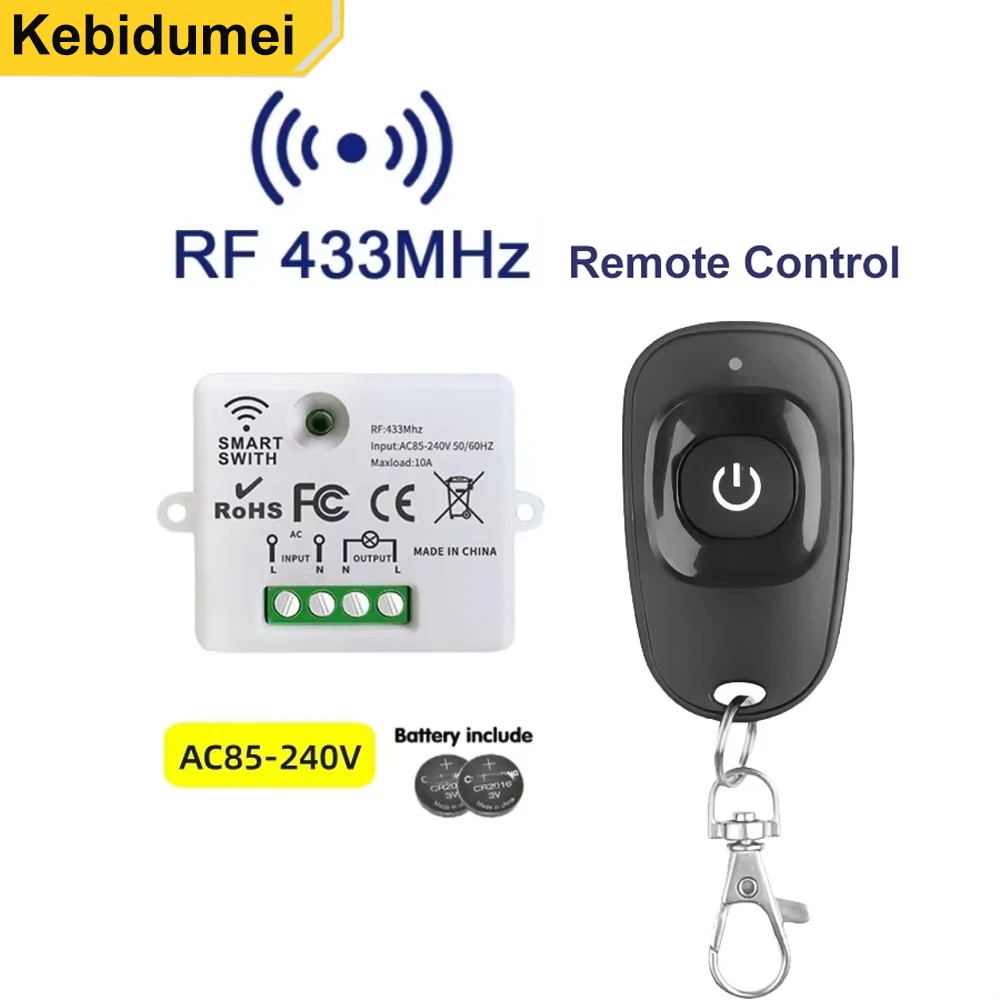 RF433 Remote Control Smart Wireless Lighting Switch 110V 220V Mini Module ON/OFF Transmitter For Led Light Bulb DIY Garage Doors