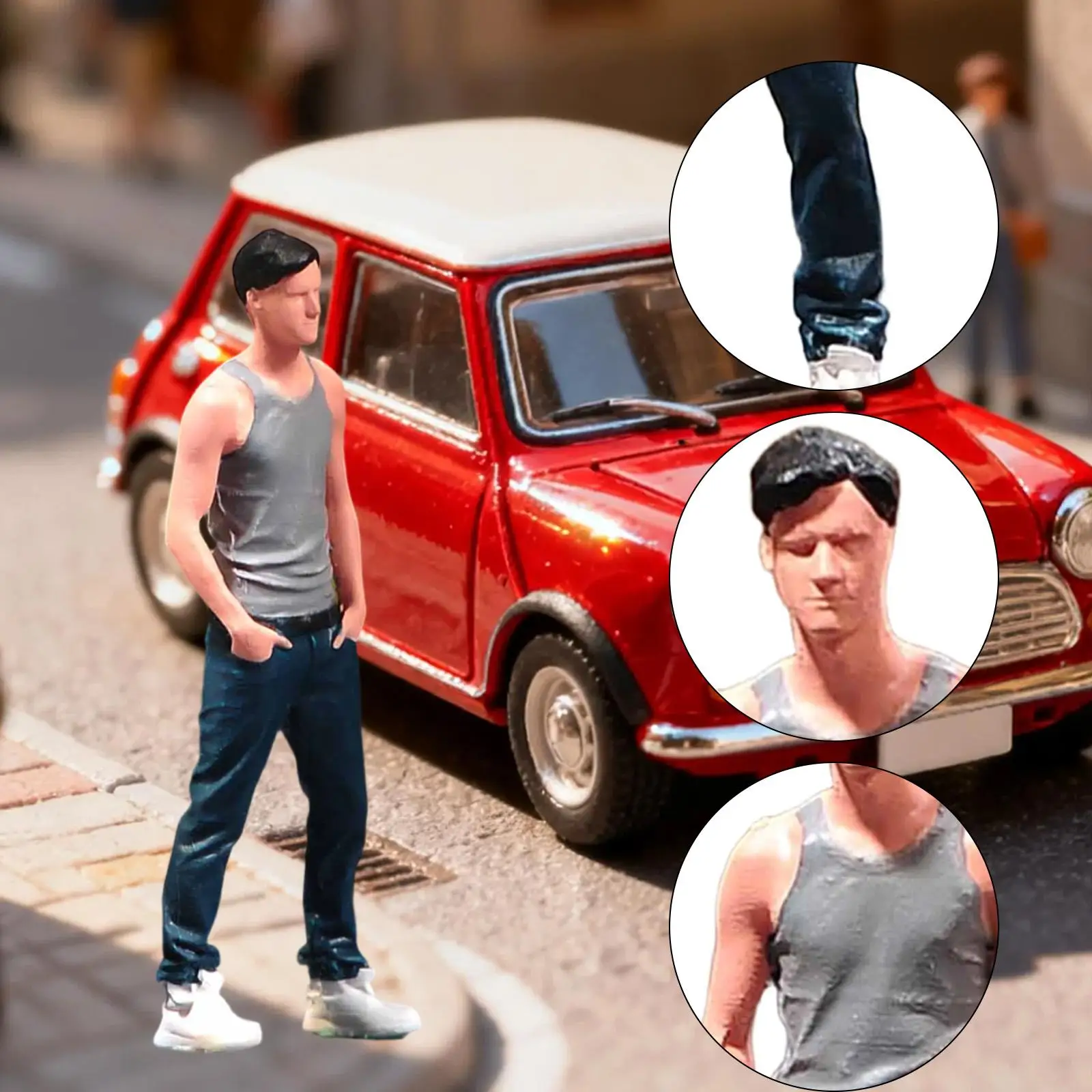 

Realistic Mini People Figure 1 64 Resin Simulation Boy Figurine Scene Prop Model for Decorative Object Collection