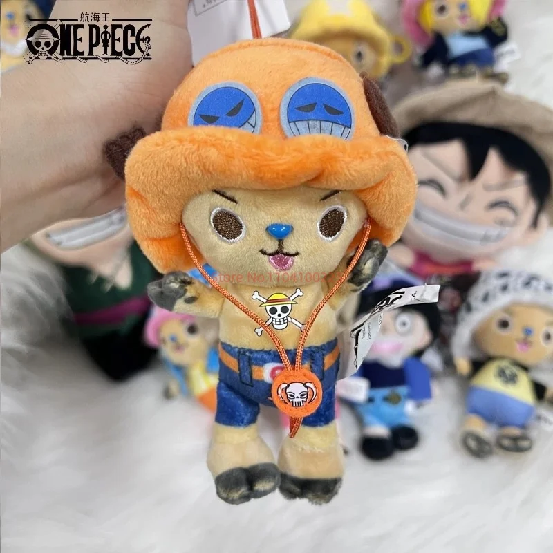 10cm One Piece Plush Keychain Toy Tony Chopper Luffy Pendant Soft Stuffed Cute Plush Dolls Keychain Handbag Ornaments Dolls Toys