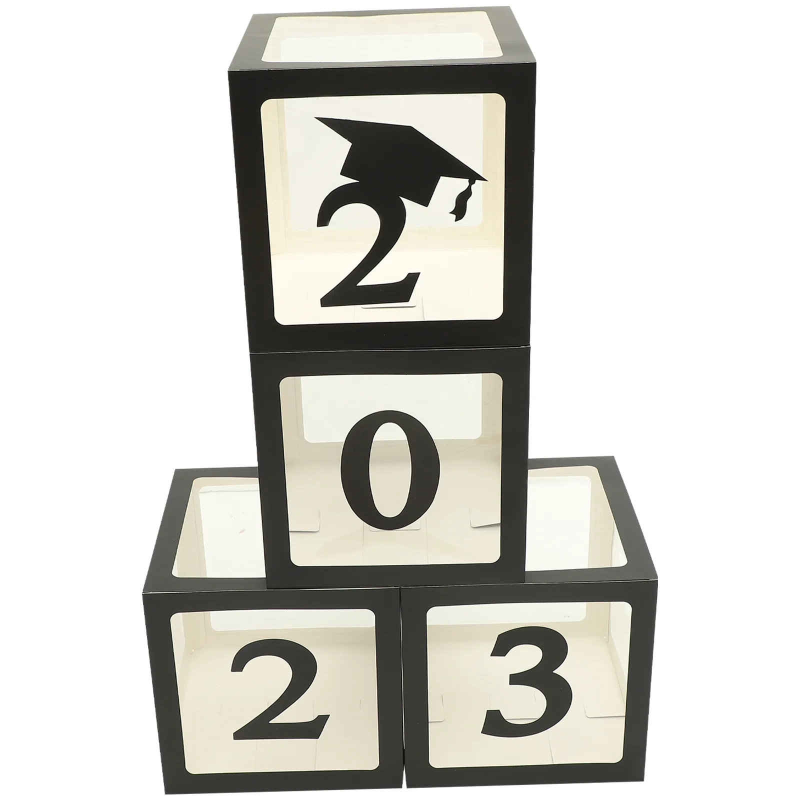 

4Pcs Graduation Balloon Boxes Transparent Balloon Container Party Decorative Box Graduation Photography Prop