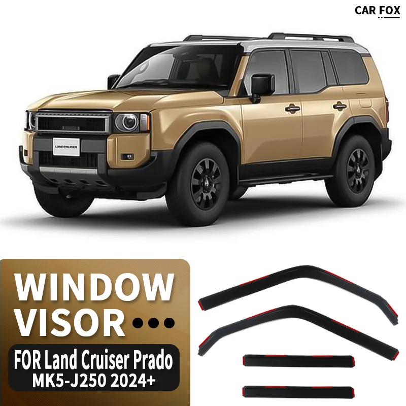 

4Pcs For Toyota Land Cruiser Prado Black Car Window Visor Awning Shelters Windshield Side Window Rain Sun Shade Auto Accessories