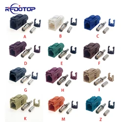 Conector hembra de crimpado Fakra para Radio de coche, adaptador Fakra para RG316, RG174, 1 piezas, A/B/C/D/E/F/G/H/I/K/Z