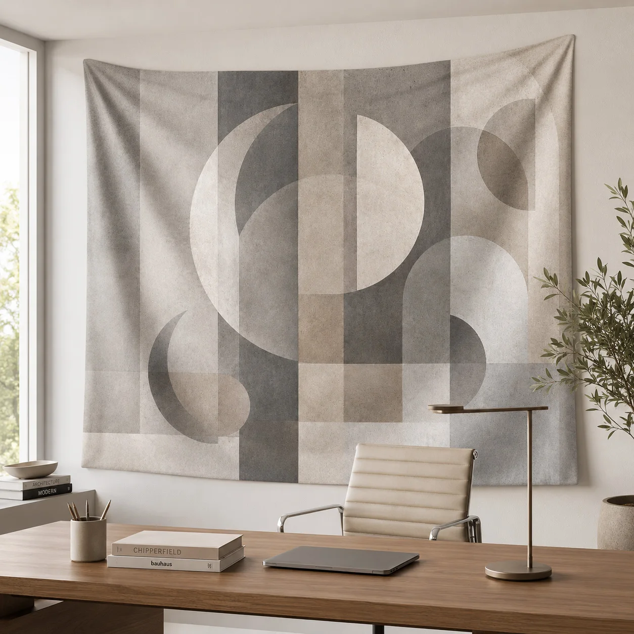 Modern Geometric Tapestry Wall Hanging Abstract Circles Aesthetic Room Decor Minimalist Living Room