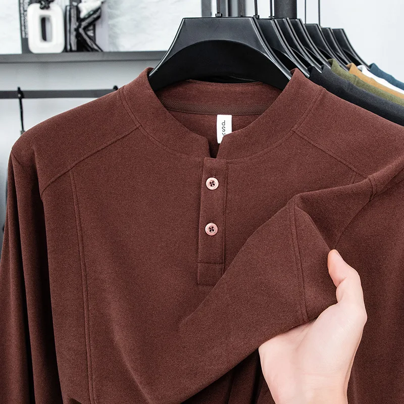 

Warm and Skin-friendly Double-sided German Velvet Bottoming Stand-up Collar Long-sleeved T-shirt Autumn and Winter Slim-fit Top